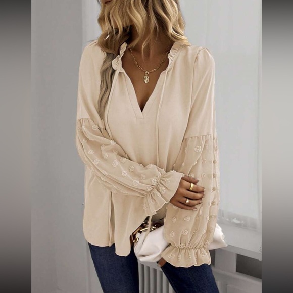 Boho Swiss Dot Oversized Blouse - Picture 5 of 16